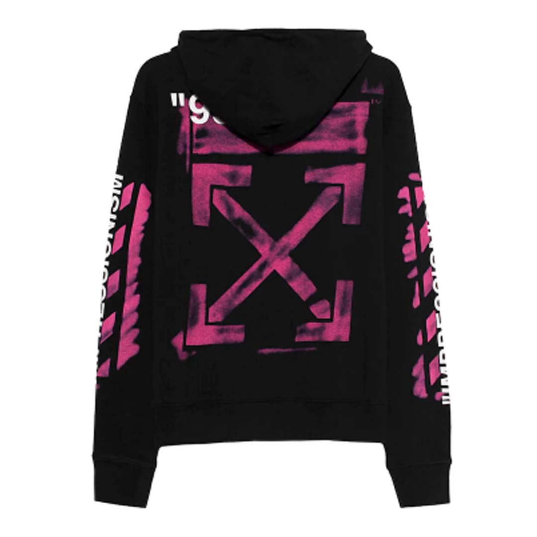 Off-White Diag Stencil Hoodie 'Black/Multicolor' | NWAHYPE